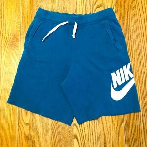 Nike Sweatpants Material Shorts with Pockets, Teal and Light Pink - Size S
